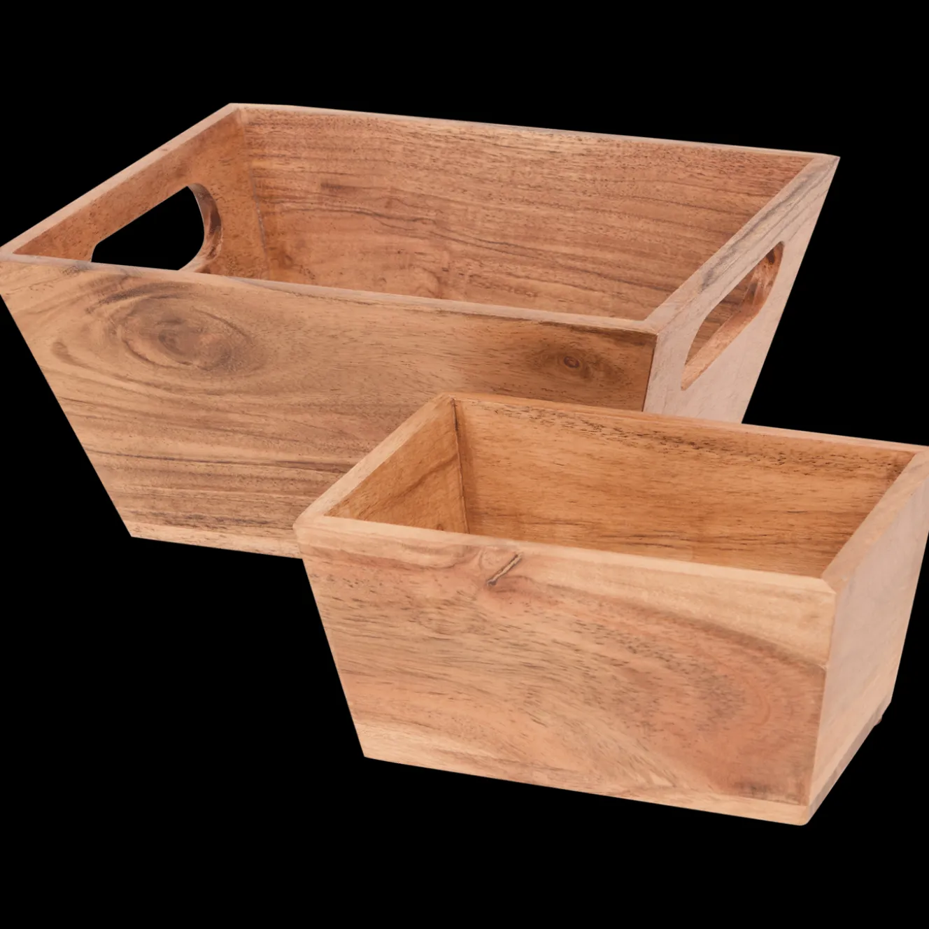 Action Wohnaccessoires<Aufbewahrungsboxen aus Akazienholz