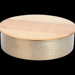 Action Wohnaccessoires<Metalldose mit Holzdeckel