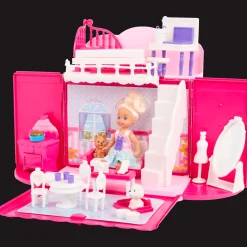 Action Spiele<Puppe mit faltbarem Puppenhaus