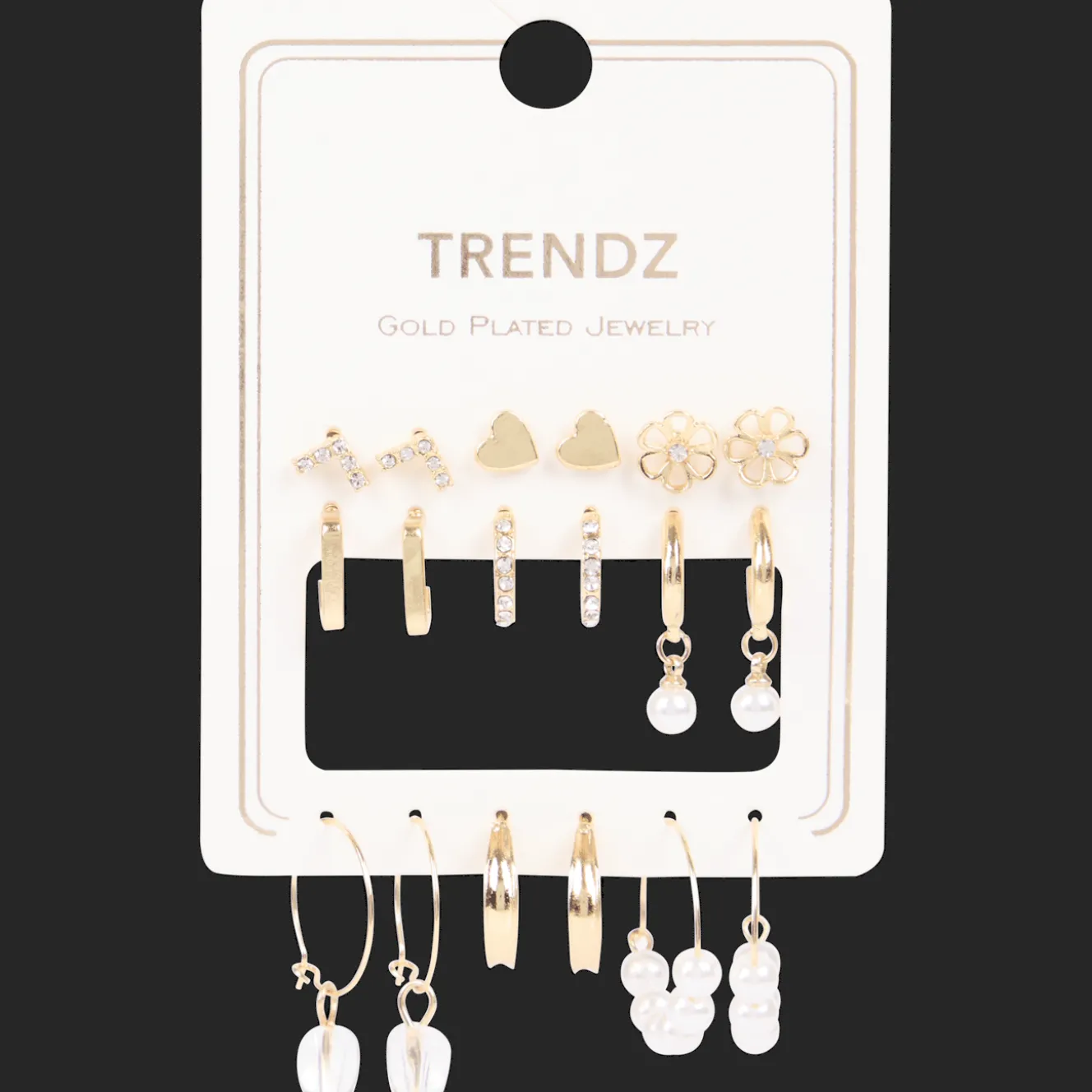 Action Uhren & Schmuck<Trendz Set mit vergoldeten Ohrringen