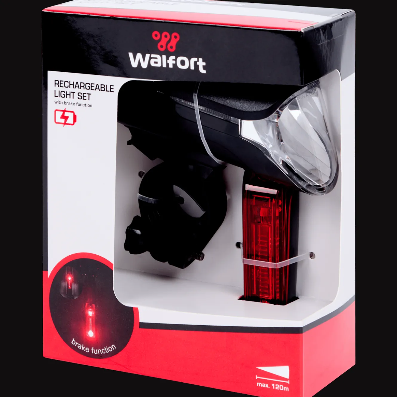Walfort Fahrradzubehör<Set mit aufladbaren Fahrradleuchten
